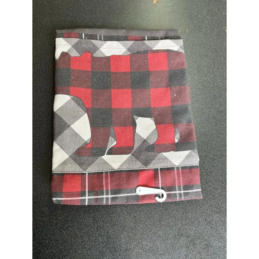 Virah Bella World’s Okayest Cook Apron NWT Buffalo Plaid Bear Funny Kitchen
